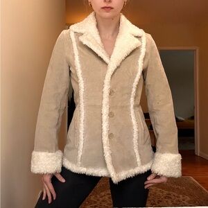 Genuine suede leather penny lane coat size
